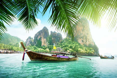 Railay beach in Krabi Thailandの写真素材