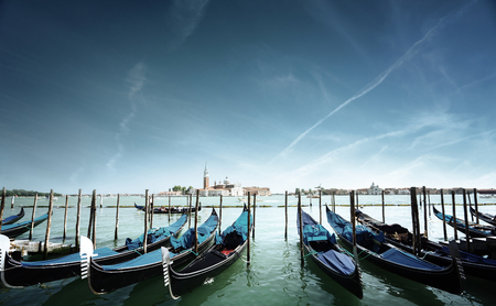 Grand Canal and San Giorgio Maggiore church, Venice, Italyの写真素材