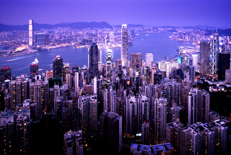Hong kong from the Victoria peakの写真素材