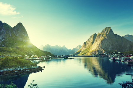 Reine Village, Lofoten Islands, Norwayの写真素材