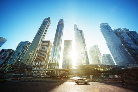 Sheikh Zayed road, United Arab Emiratesの写真素材