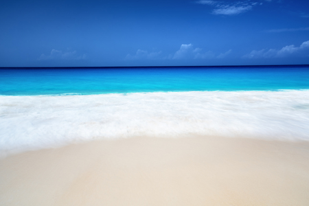 seychelles beach in sunny day, long exposure blurの写真素材