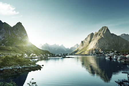 Reine Village, Lofoten Islands, Norwayの写真素材
