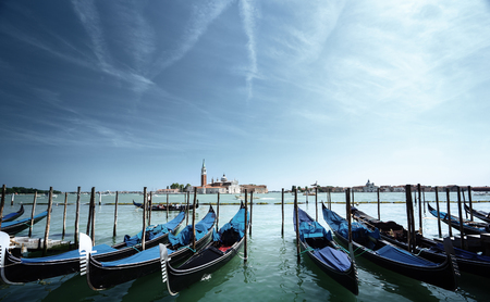 Grand Canal and San Giorgio Maggiore church, Venice, Italyの写真素材