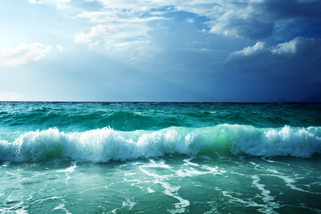 waves at Seychelles beachの写真素材