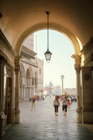early morning, San Marco square in Venice, Italyの写真素材