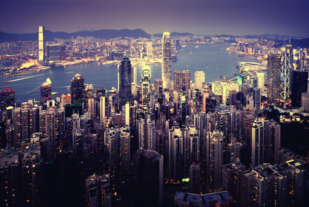 Hong kong from the Victoria peakの写真素材