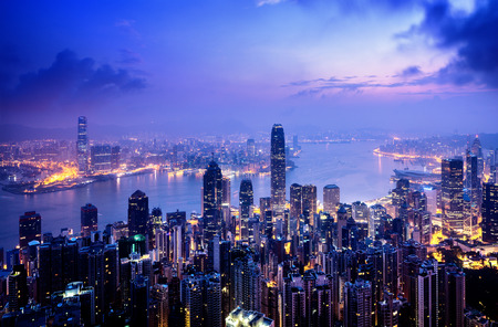 Hong Kong from the Victoria peakの写真素材
