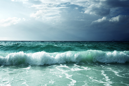waves at Seychelles beachの写真素材
