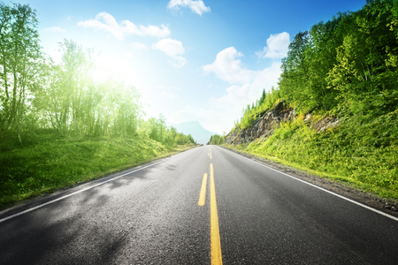 summer road in mountain,  Norwayの写真素材