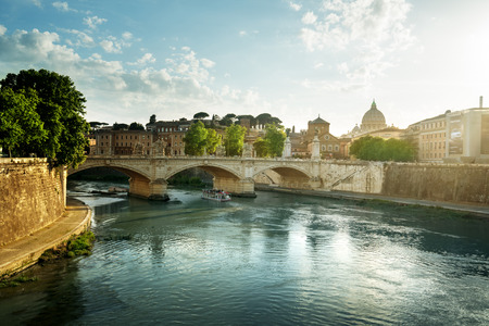View of the Vatican at sunset time, Romeの写真素材