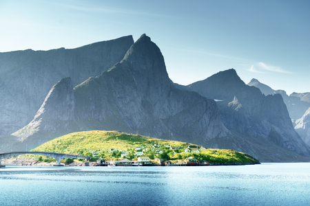 sunset in Lofoten islands, Norwayの写真素材
