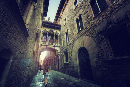 Barcelona Gothic quarter, Spainの写真素材