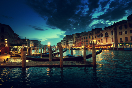 Grand Canal in sunset time, Venice, Italyの写真素材