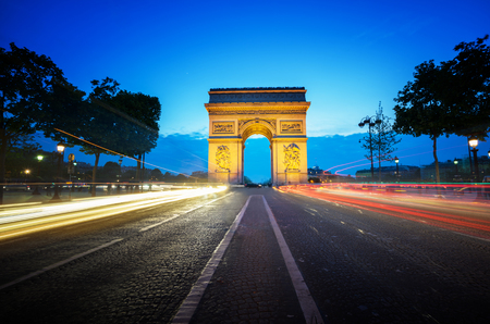 Arc de Triumph at evening, Paris, Franceの写真素材