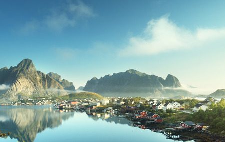 Reine Village, Lofoten Islands, Norwayの写真素材