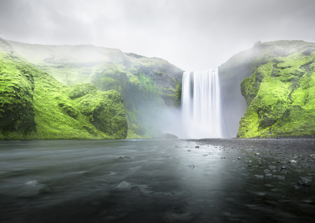 Skogafoss waterfall, Icelandの写真素材