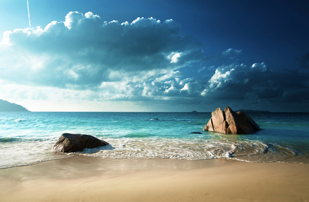 Anse Lazio beach, Praslin island, Seychellesの写真素材