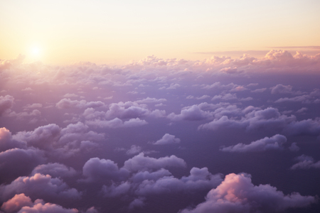 clouds, from the window of airplaneの写真素材
