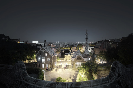Park Guell in Barcelona, Spainの写真素材