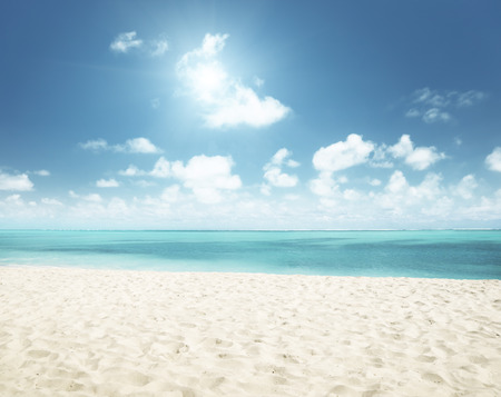 sunny tropical beach and perfect skyの写真素材