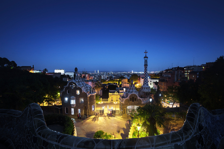 Park Guell in Barcelona, Spainの写真素材