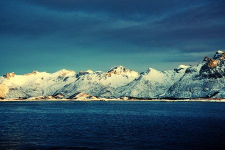 spring sunset, Lofoten islands, Norwayの写真素材
