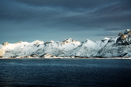 spring sunset, Lofoten islands, Norwayの写真素材