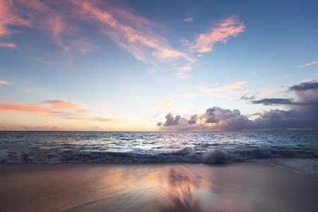 sunset on Seychelles beachの写真素材