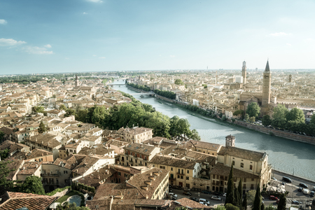 Sunset in Verona, Italyの写真素材