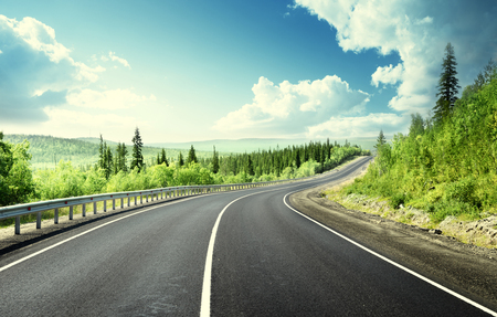 road in north mountain forestの写真素材