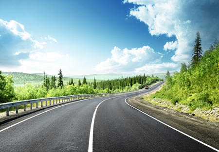 road in north mountain forestの写真素材