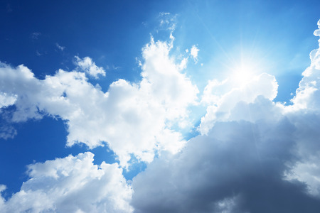 sun and beautiful cloudsの写真素材