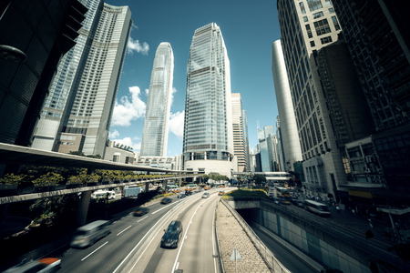 view on Hong Kong streetの写真素材