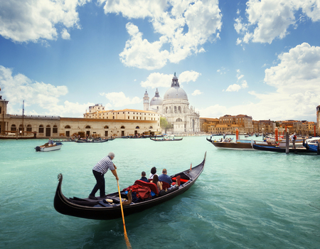 Grand Canal and Basilica Santa Maria della Salute, Venice, Italyの写真素材