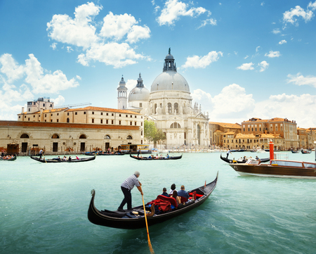 Grand Canal and Basilica Santa Maria della Salute, Venice, Italyのeditorial素材