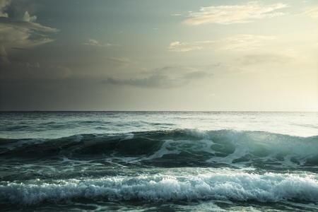 Sunset on Seychelles beachの写真素材