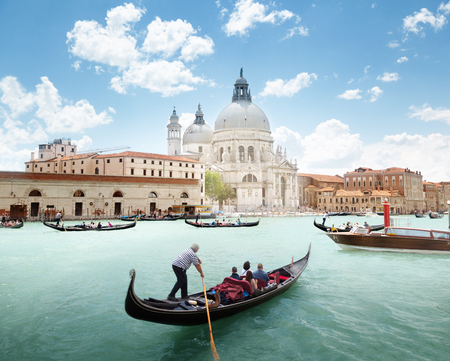 Grand Canal and Basilica Santa Maria della Salute, Venice, Italyのeditorial素材