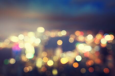 blurred lighhts from peak Victoria, Hong Kongの写真素材