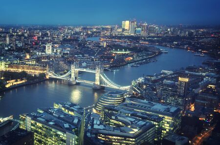London aerial view with Tower Bridge, UKの写真素材