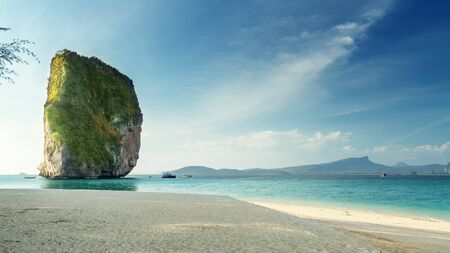 beach of Koh Poda island in Krabi province, Thailandの写真素材