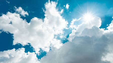 Perfect blue and sunny skyの写真素材