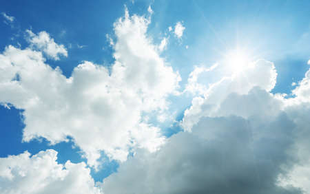 Perfect blue and sunny skyの写真素材