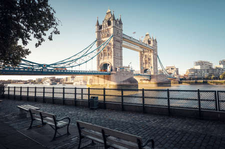 tower bridge in sunny morning London, UKの写真素材