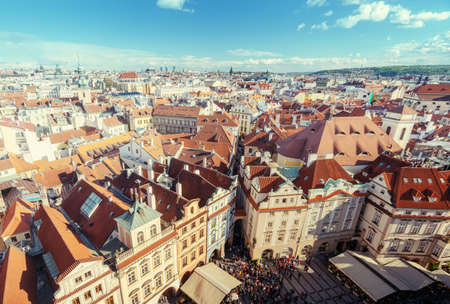 roofs in Prague Old Town Square, the Czech Republicの写真素材