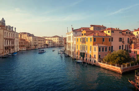 Grand Canal in Venice, Italy in sunset timeの写真素材