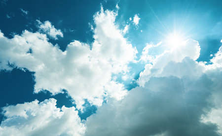 Perfect blue and sunny skyの写真素材