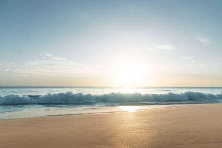sunset on Seychelles beach, Mahe islandの写真素材