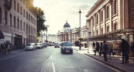 streets of London, sunset time, UKの写真素材
