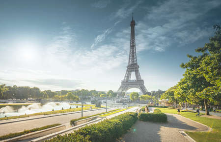 sunny morning, Paris, Franceの写真素材